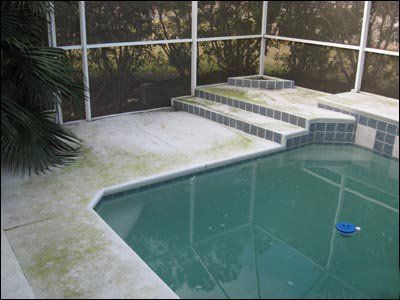 Stewart Pressure Cleaning Before pressure washing service of pool