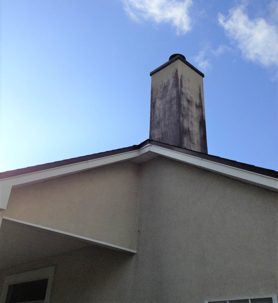 Stewart Pressure Cleaning Before pressure washing service of chimney