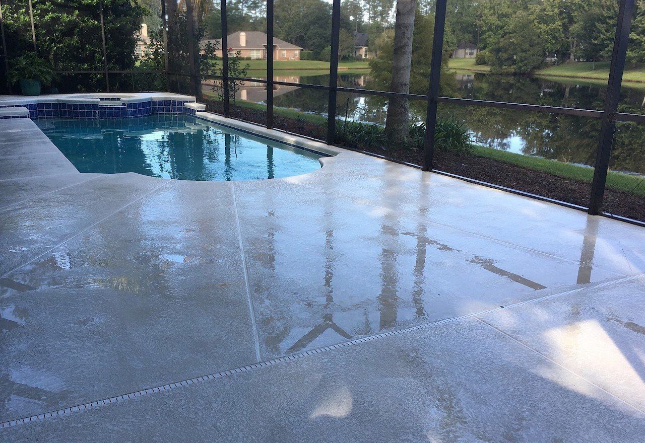 Stewart Pressure Cleaning After pressure washing service of pool