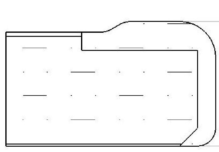 No Drip Dur-A-Edge Table Top Rectangular profile