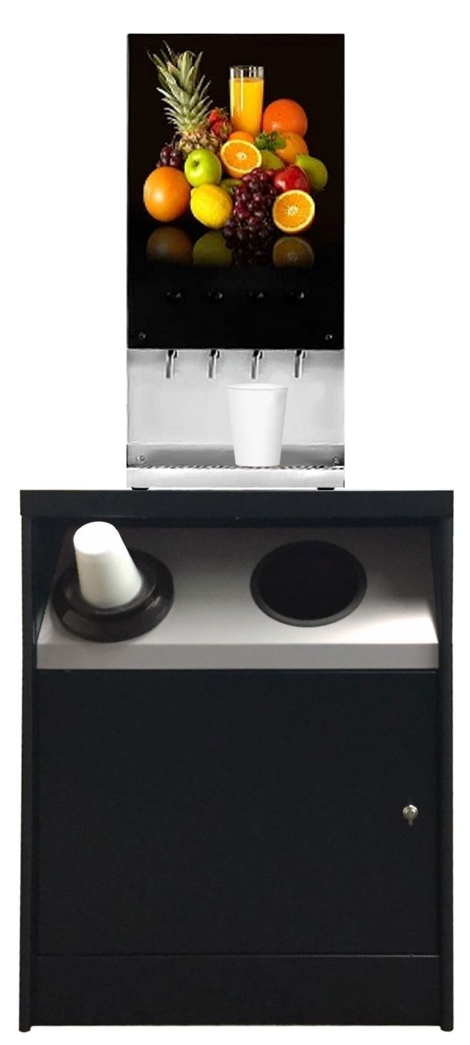 office coffee stand cup dispenser with a cup on it