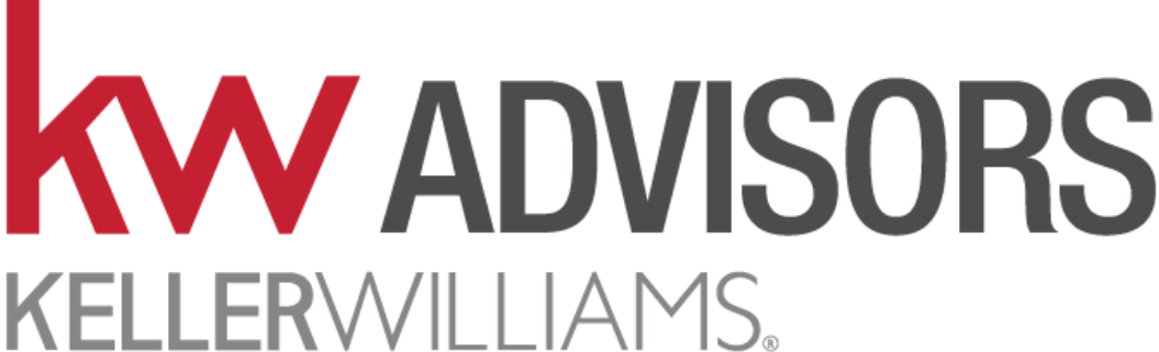 The logo for keller williams real estate advisors is red and black.