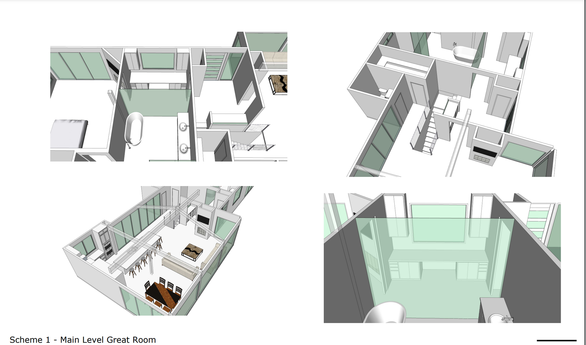 A 3d model of a house with a lot of windows