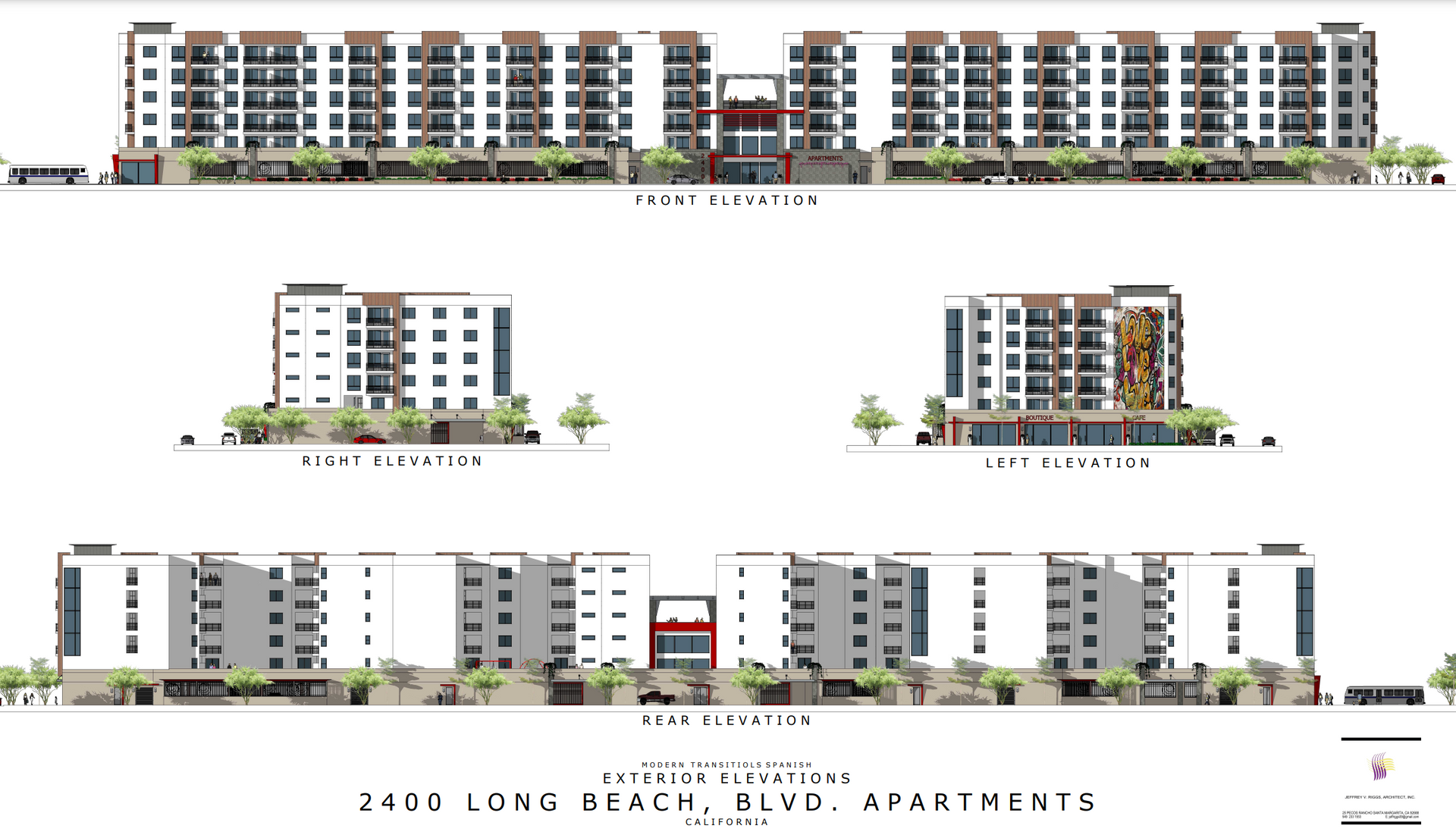 A drawing of a building with the word apartments on it