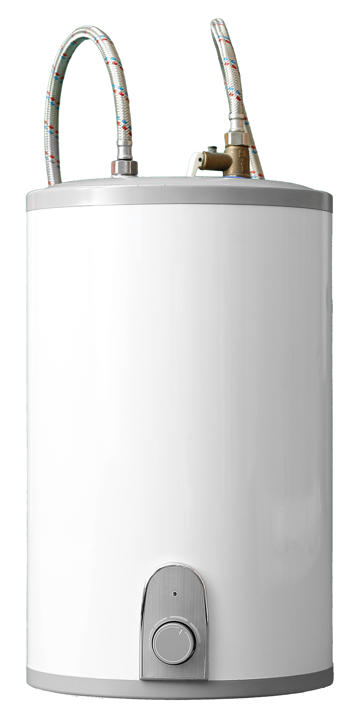 Electrician wearing overalls and gloves, smiling, holding coiled cable, tool belt on.