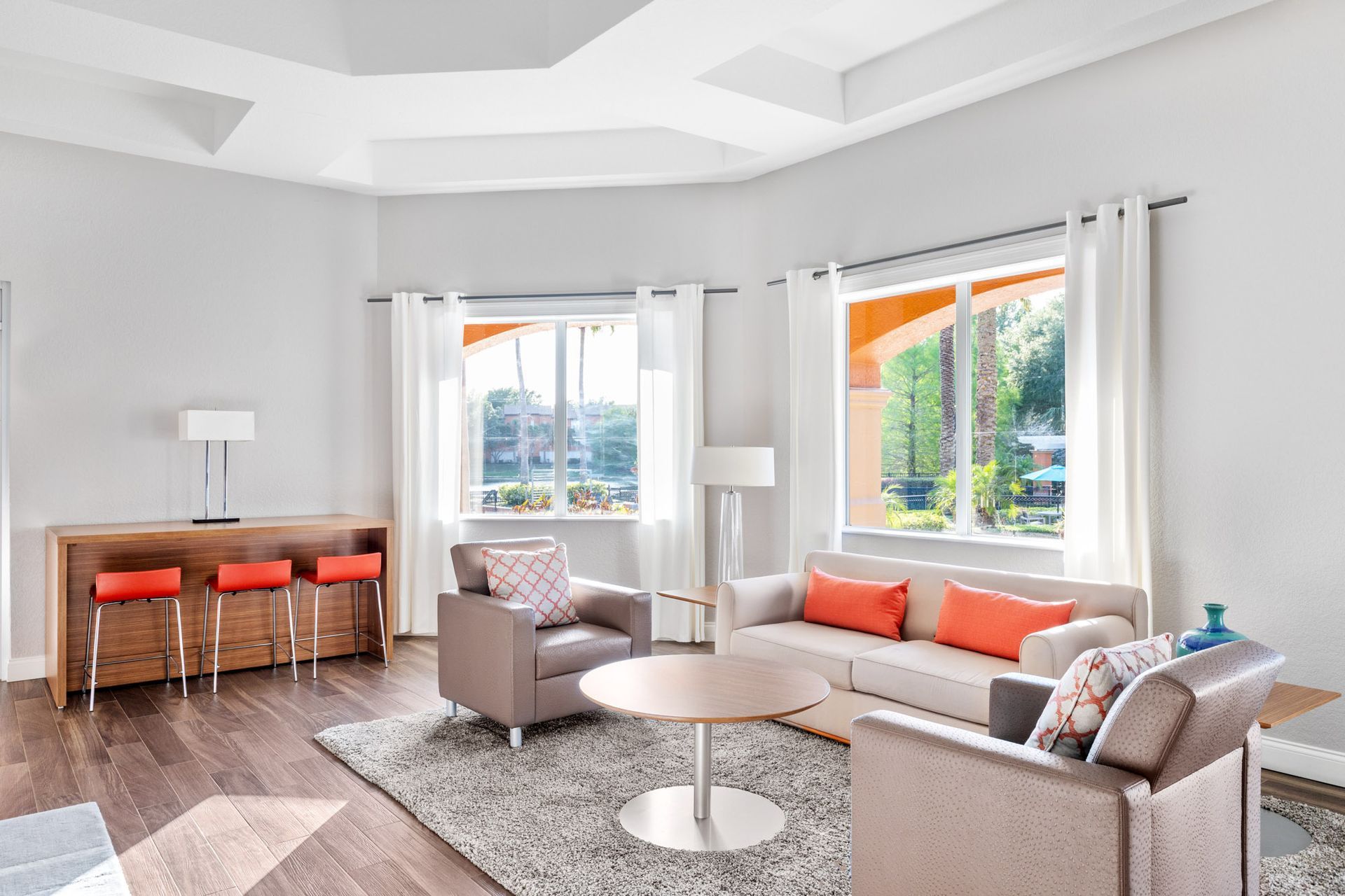 Business center at The Debra in Orlando, FL.