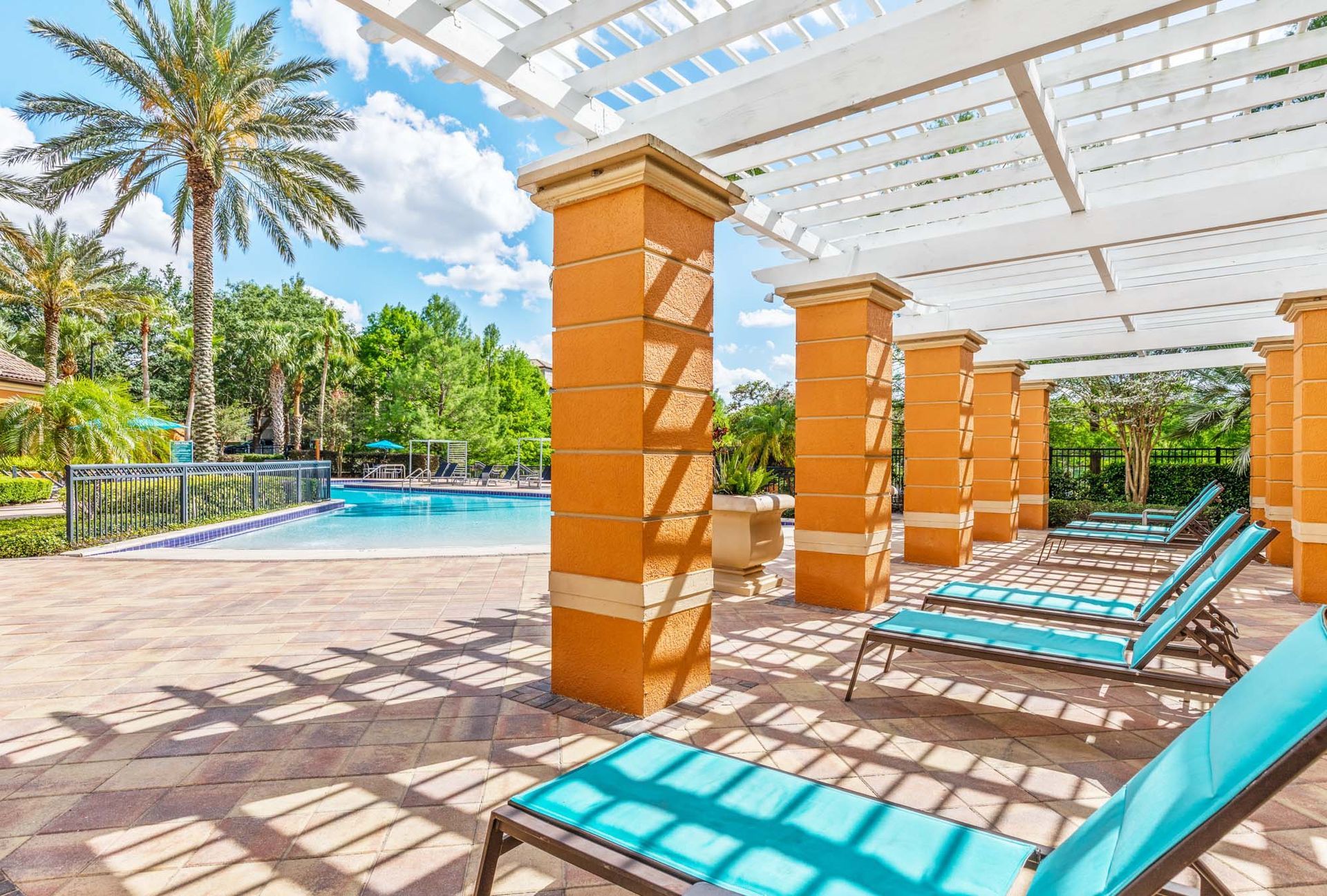 Poolside seating at The Debra in Orlando, FL.