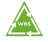 Green triangle with white border and arrows, with 