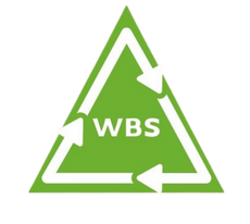 Green triangle with white border and arrows, with 