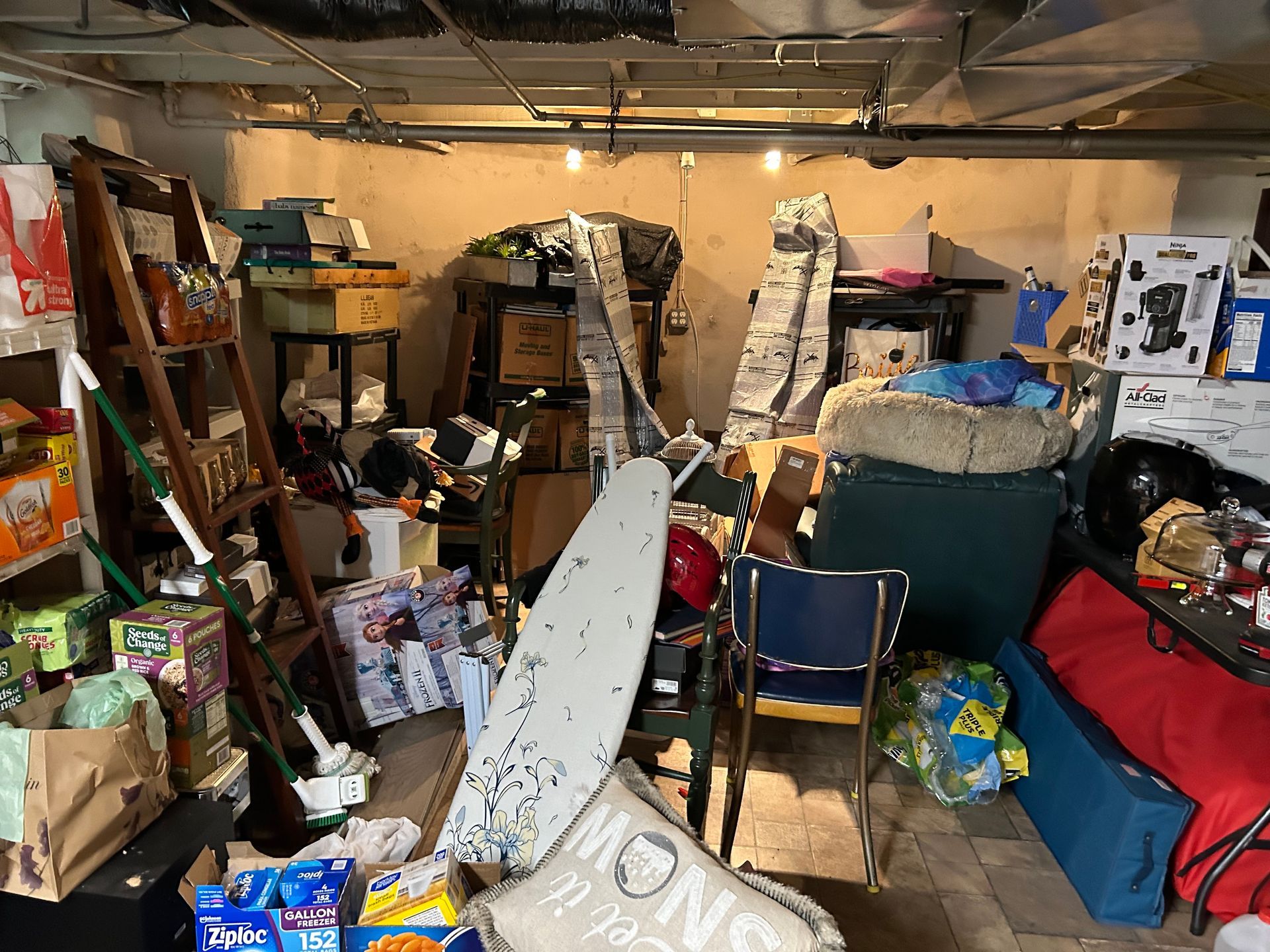 Before image of messy garage