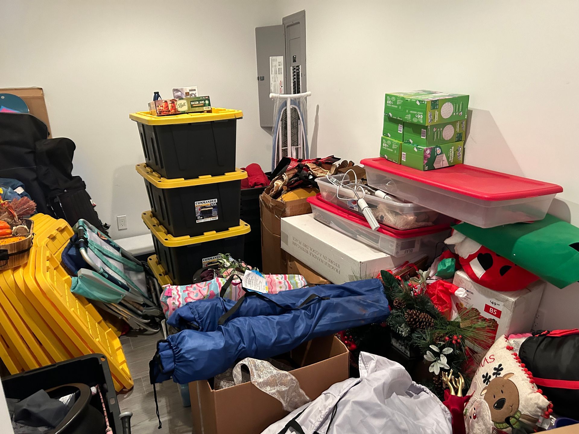 Before image of messy storage room