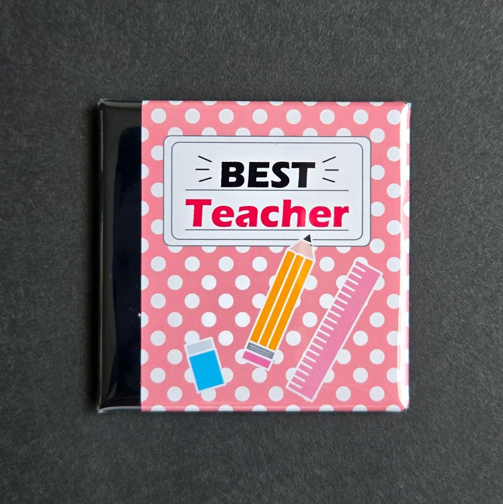 MC  ORIGINAL DESIGN MAGNET  Best Teacher Notebook Pink