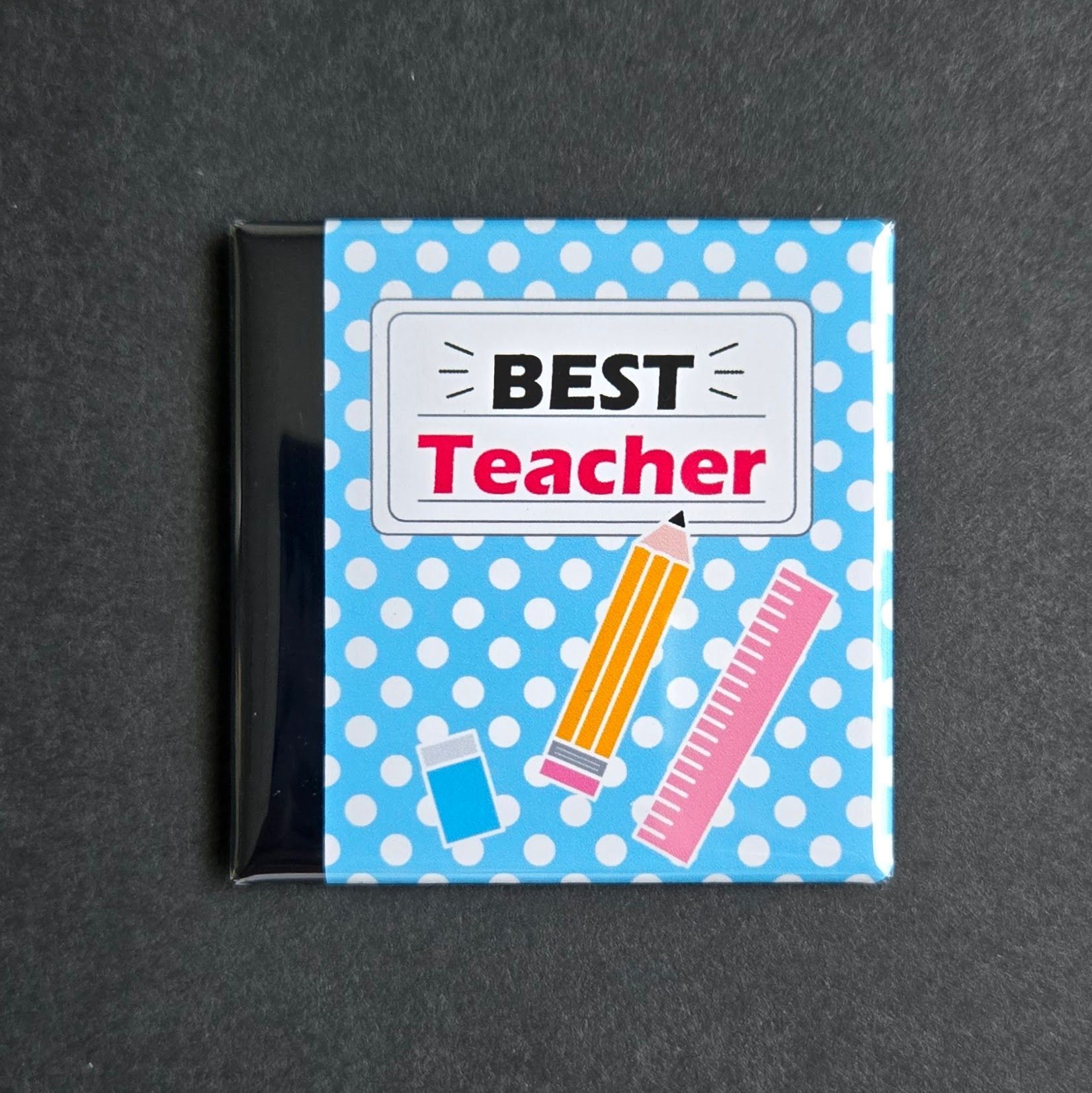 MC  ORIGINAL DESIGN MAGNET  Best Teacher Notebook Blue