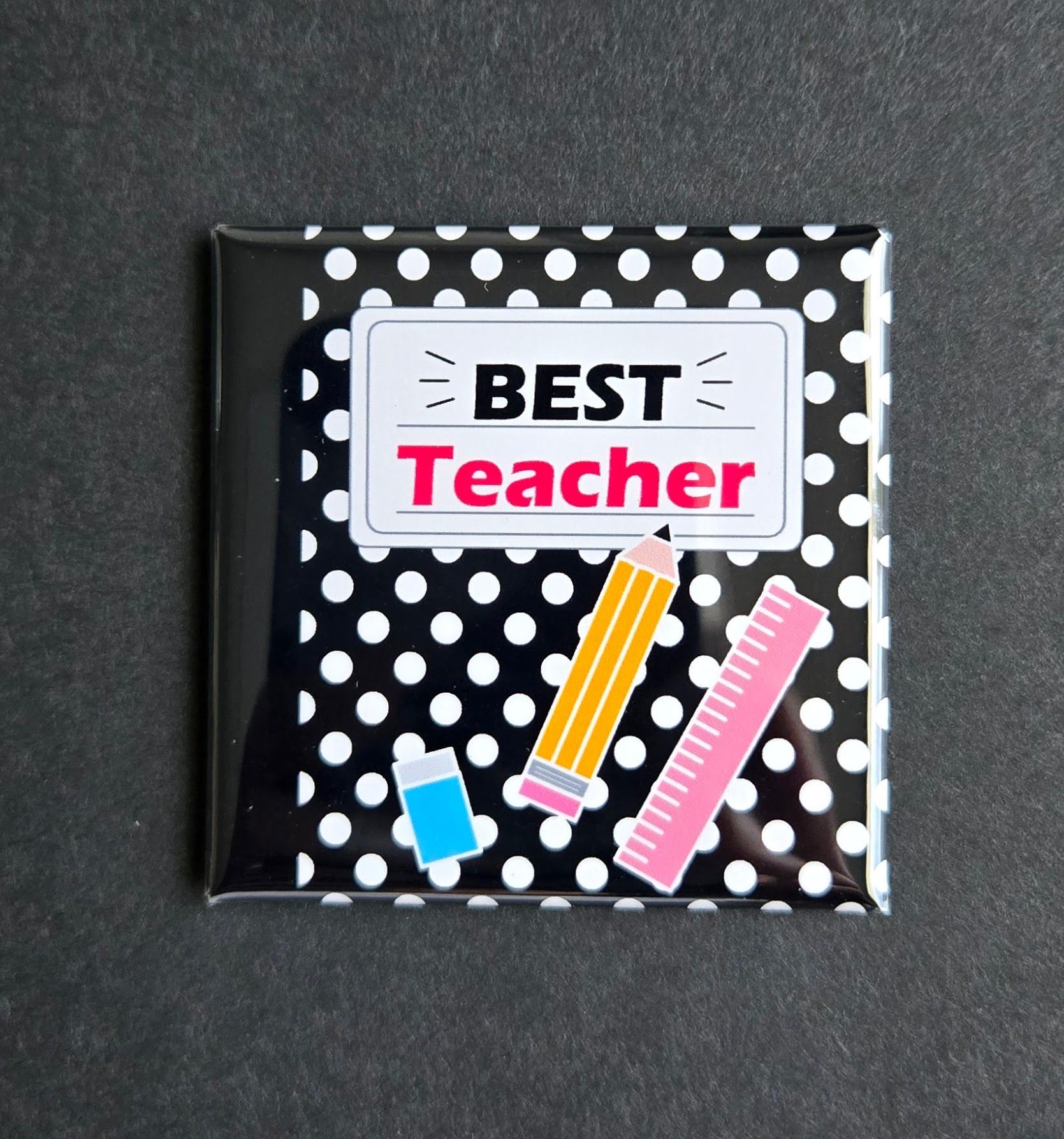 MC ORIGINAL DESIGN MAGNET Best Teacher Notebook Black