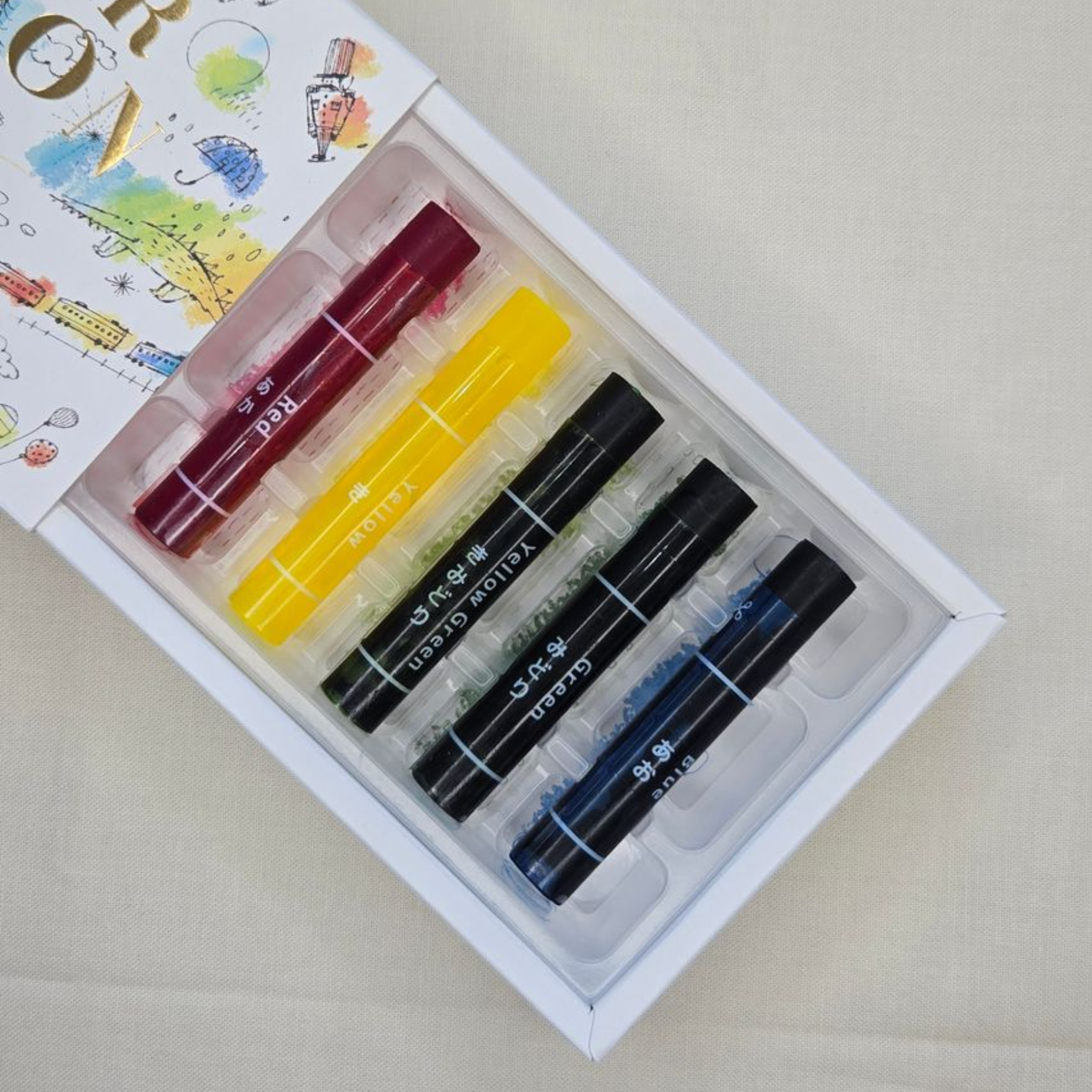 KOKUYO  CLEAR CRAYON 5 color set Transparent Crayon