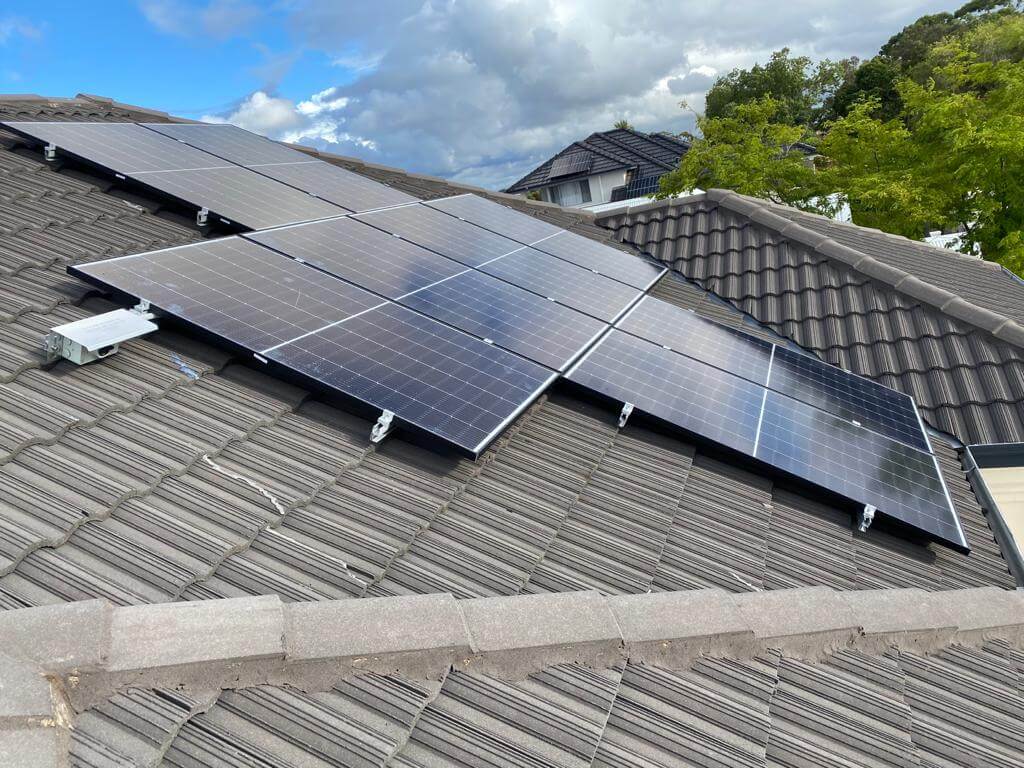 residential solar panels on the roof