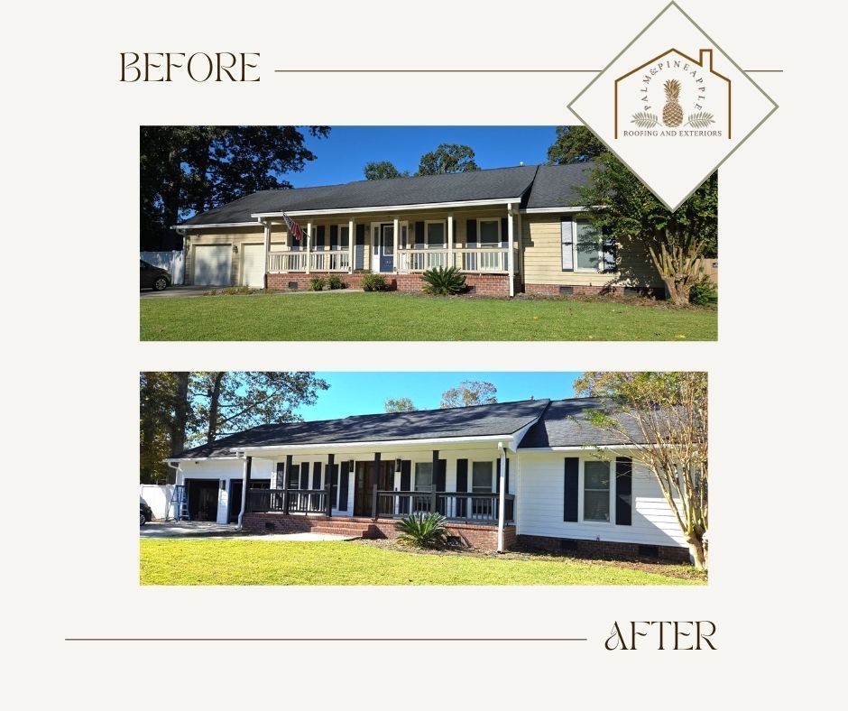 Before and After Roofing Replacement Works — Summerville, SC — Palm & Pineapple Roofing and Exteriors