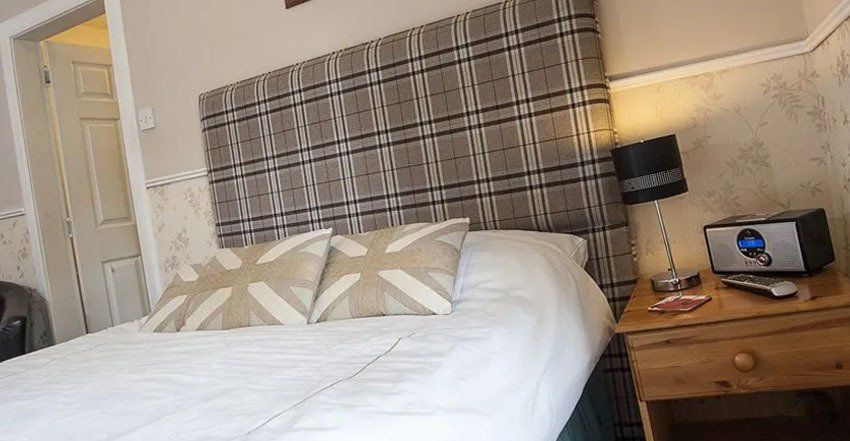 Double bed with nice soft headboard