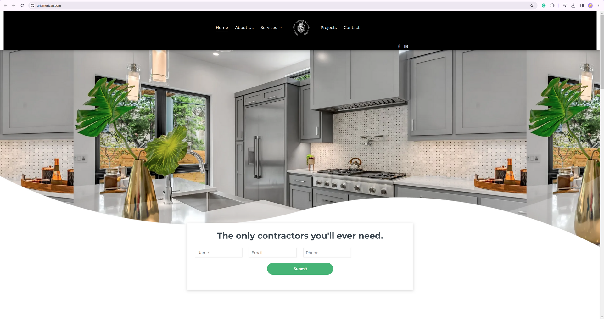 A screenshot of a kitchen on a website that Markitbull made