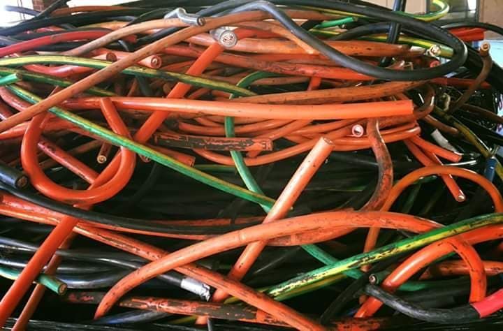 A Pile of Electrical Wires of Different Colors Are Stacked on Top of Each Other — Hastings Scrap Metal Recyclers in Kundabung, NSW