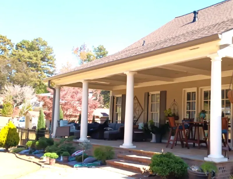 A house with a large porch and columns