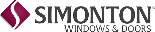 The logo for simonton windows and doors has a red diamond on it.