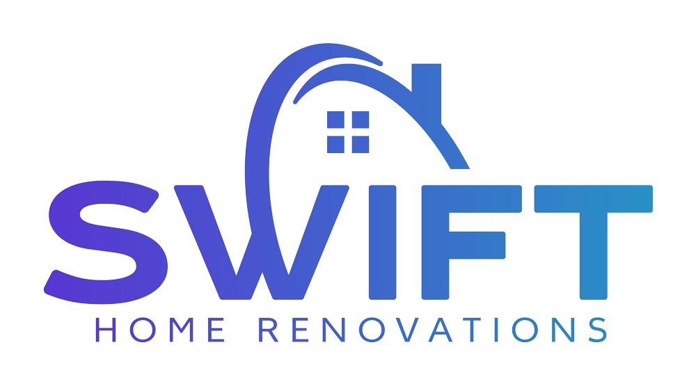 Swift Home Renovations white logo.