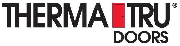 The logo for therma tru doors is shown on a white background.