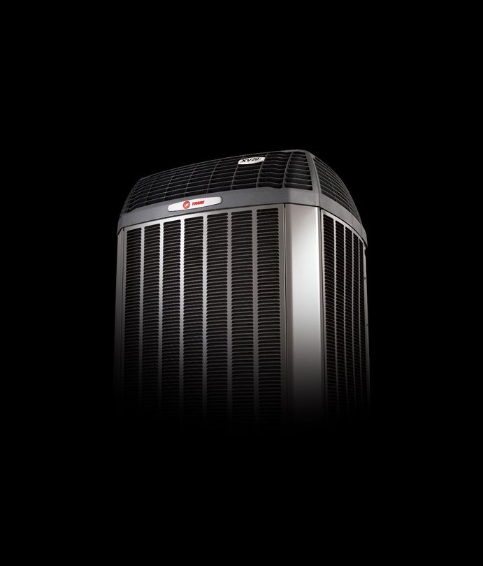 A picture of an air conditioner on a black background.