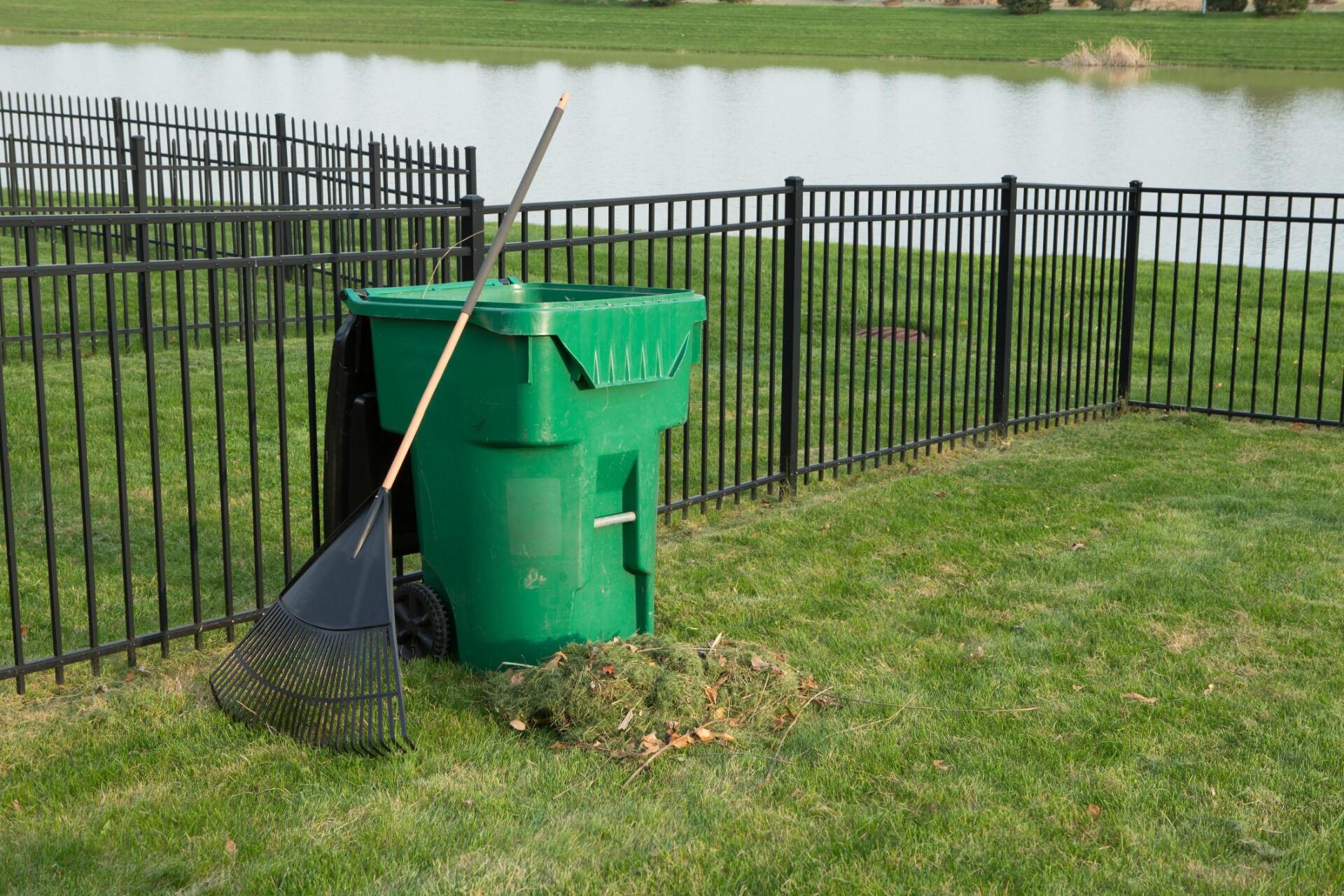 grass sweeper with dumpster