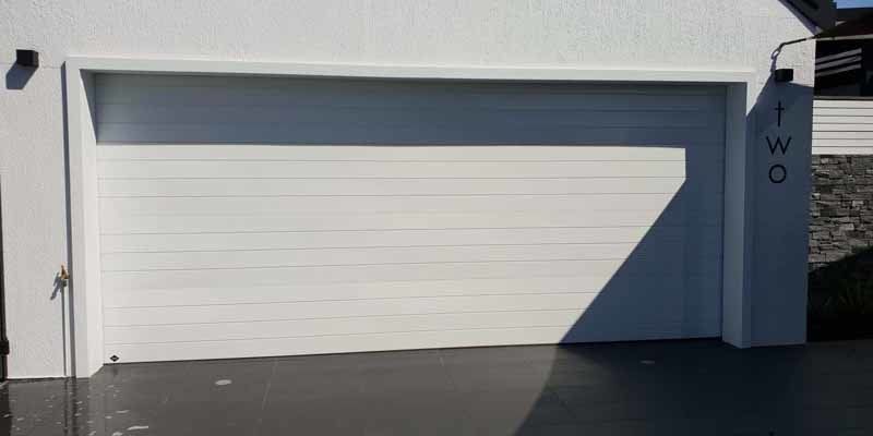 white garage door