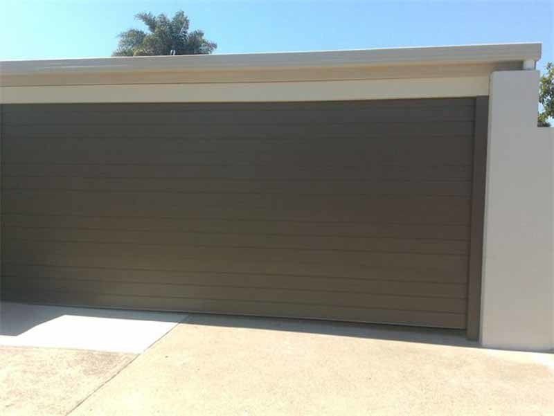 black garage door