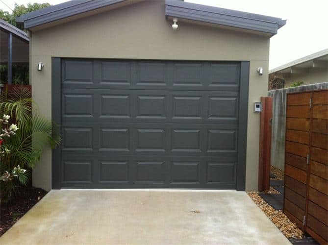 black garage door