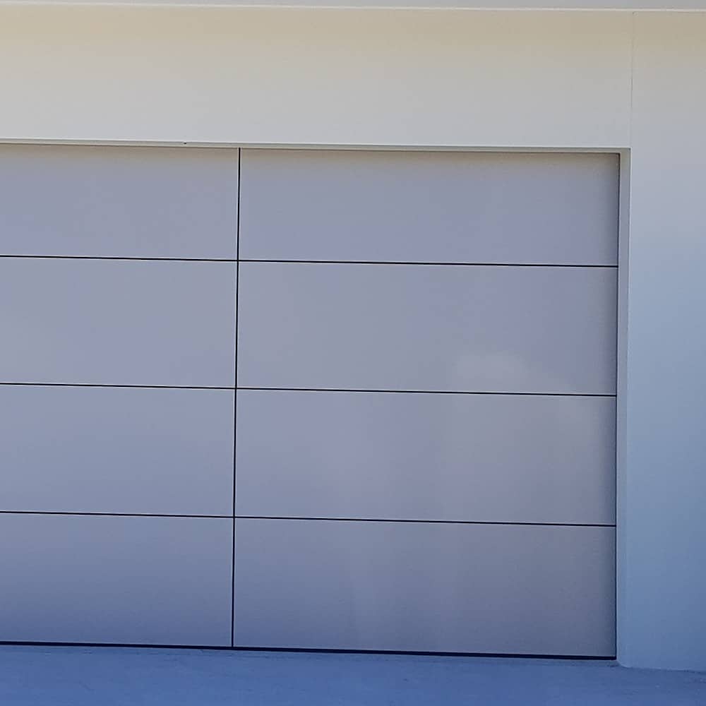 garage door with geometric panels