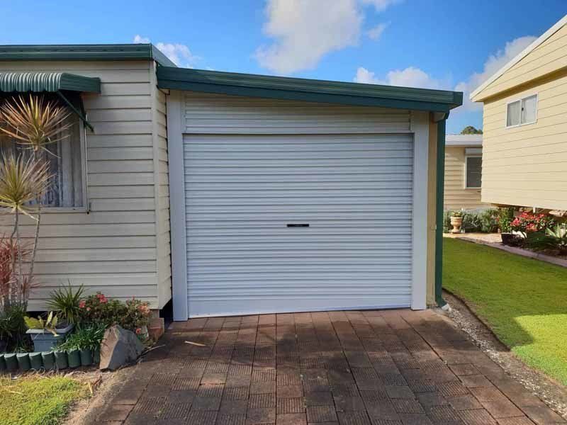 white garage door