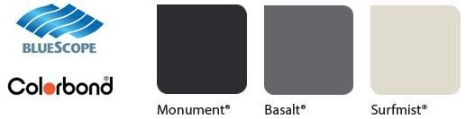 colorbond logo with color swatches