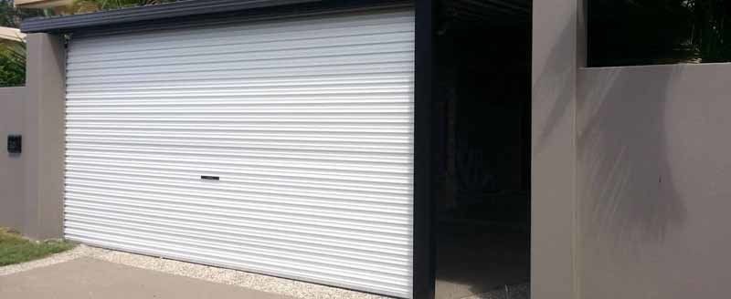 white garage door