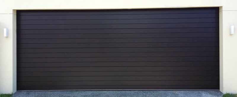 black garage door