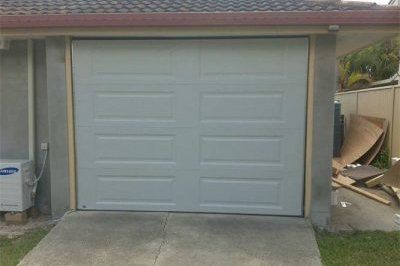 white tilt style garage door