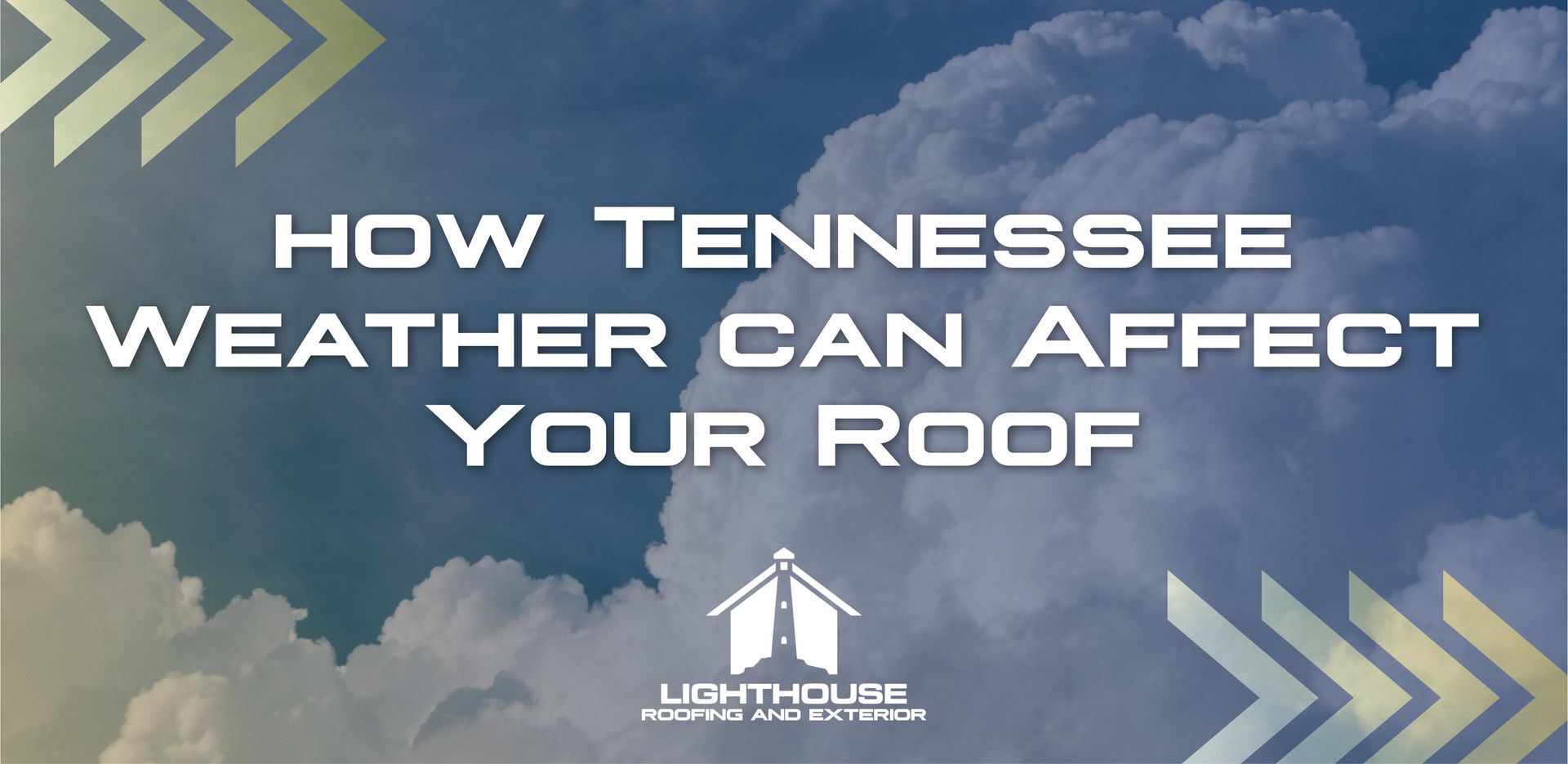 A sign that says how tennessee weather can affect your roof