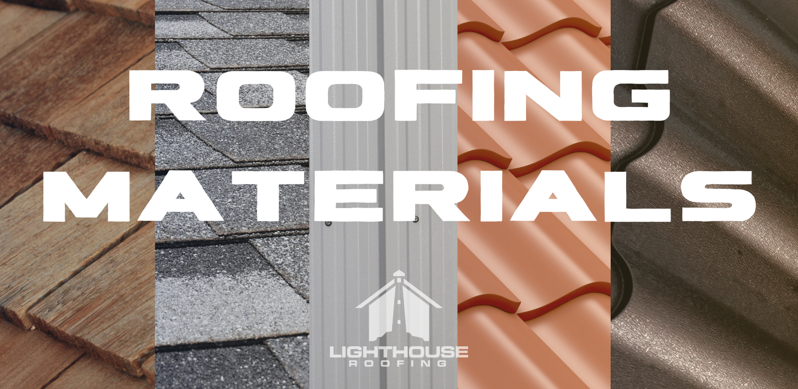 A collage of different types of roofing materials