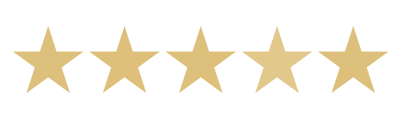 A row of gold stars on a white background.