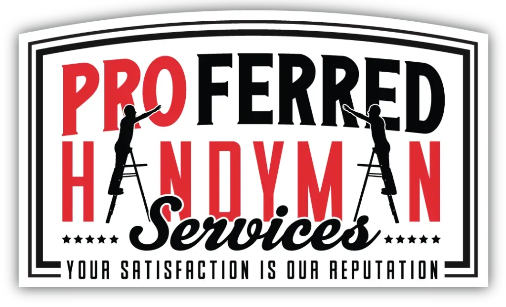 the logo for Proferred Handyman Services shows two men on ladders