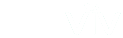 a white logo for a company called Viv