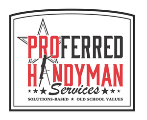 the logo for Proferred Handyman Services shows two men on ladders