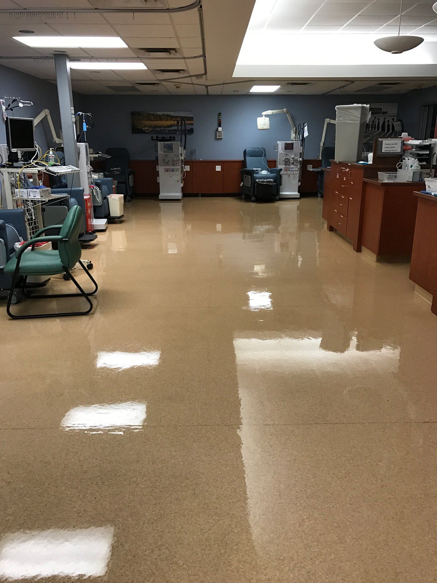 Office With Shinny Flooring — Minneapolis, MN – Elver’s Cleaning Service