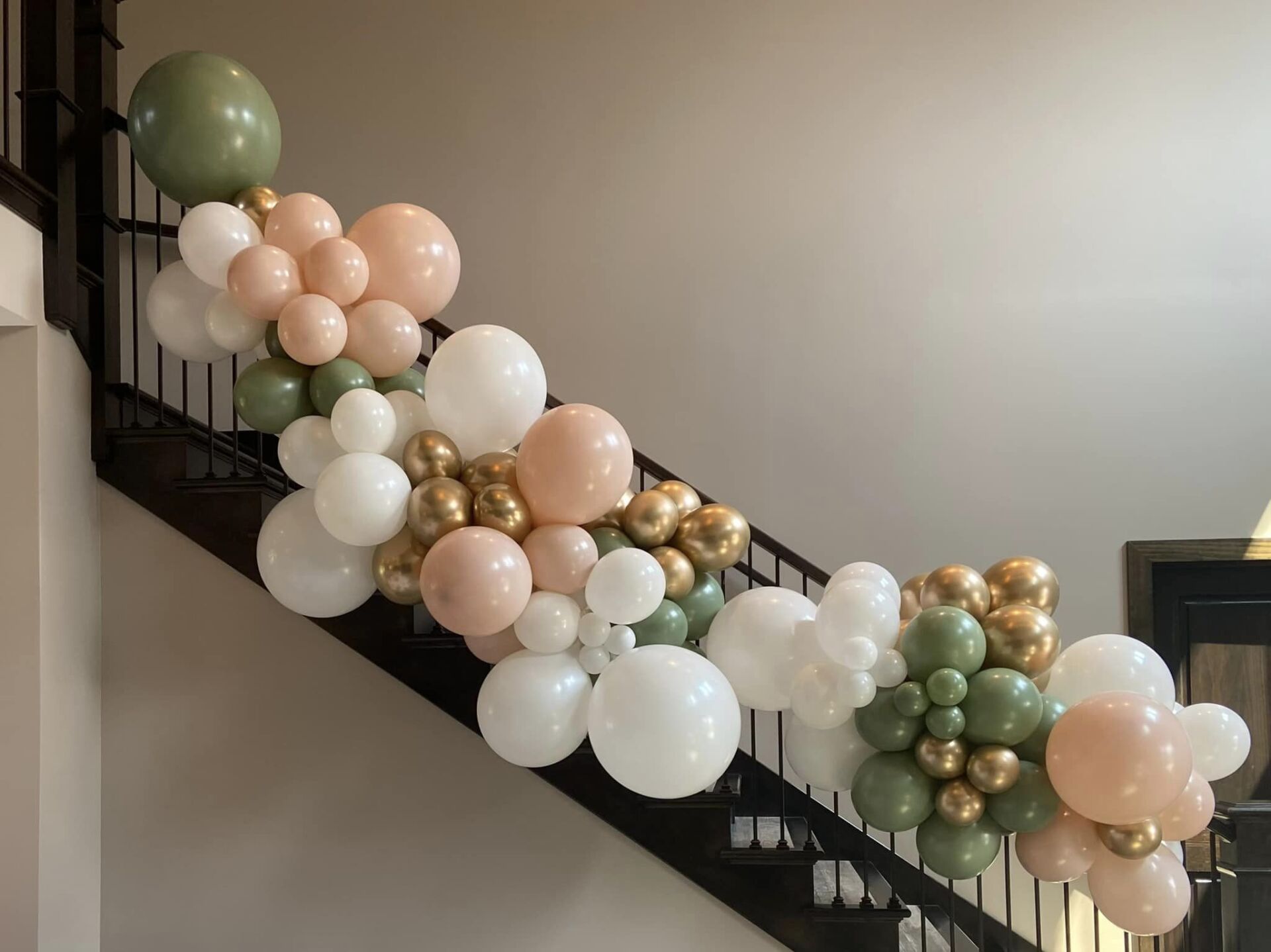 boho beautiful balloon stair decorations