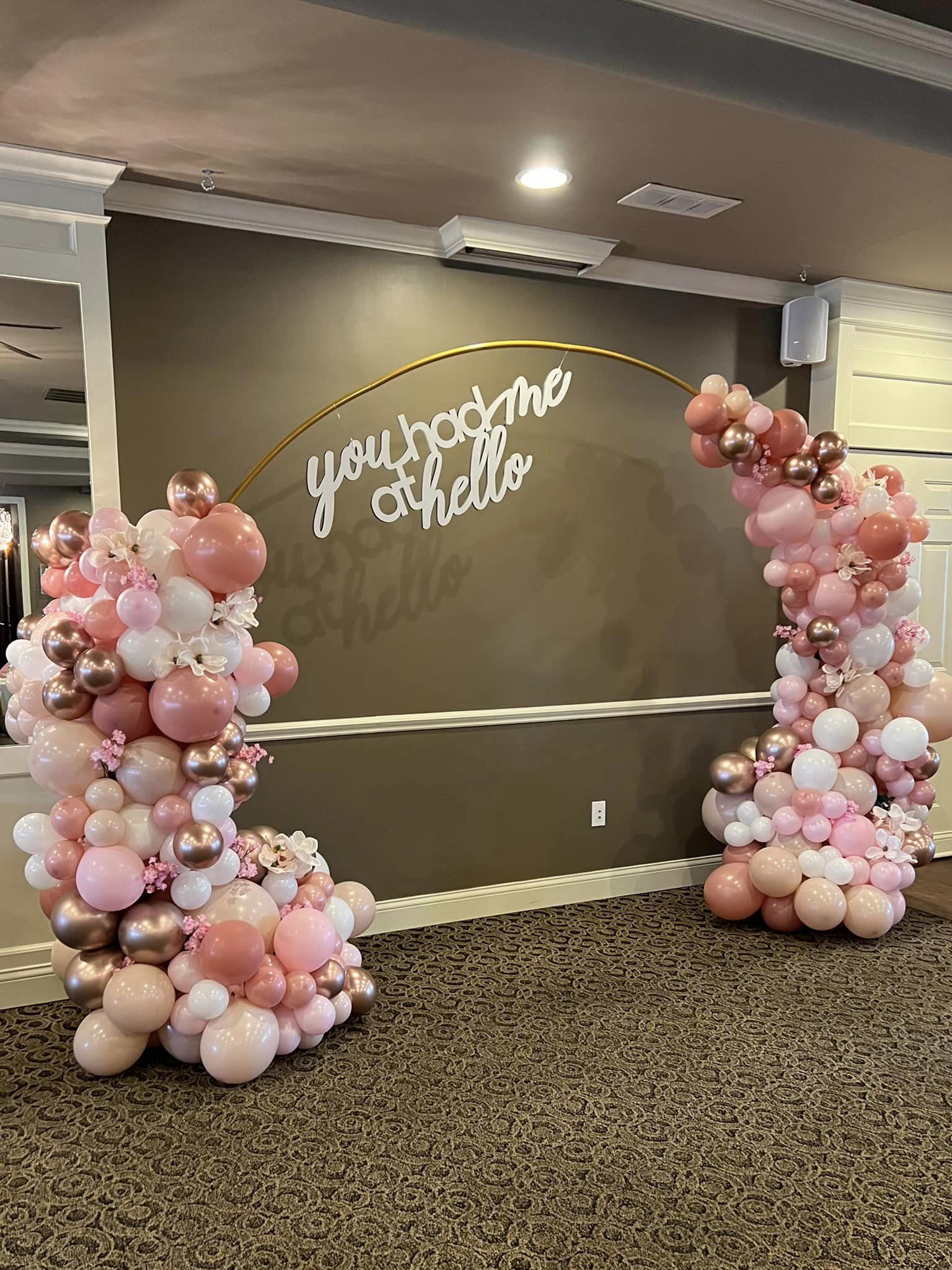 bridal shower balloon decorations. You had me at hello
