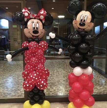 mickey and minnie mouse balloon columns