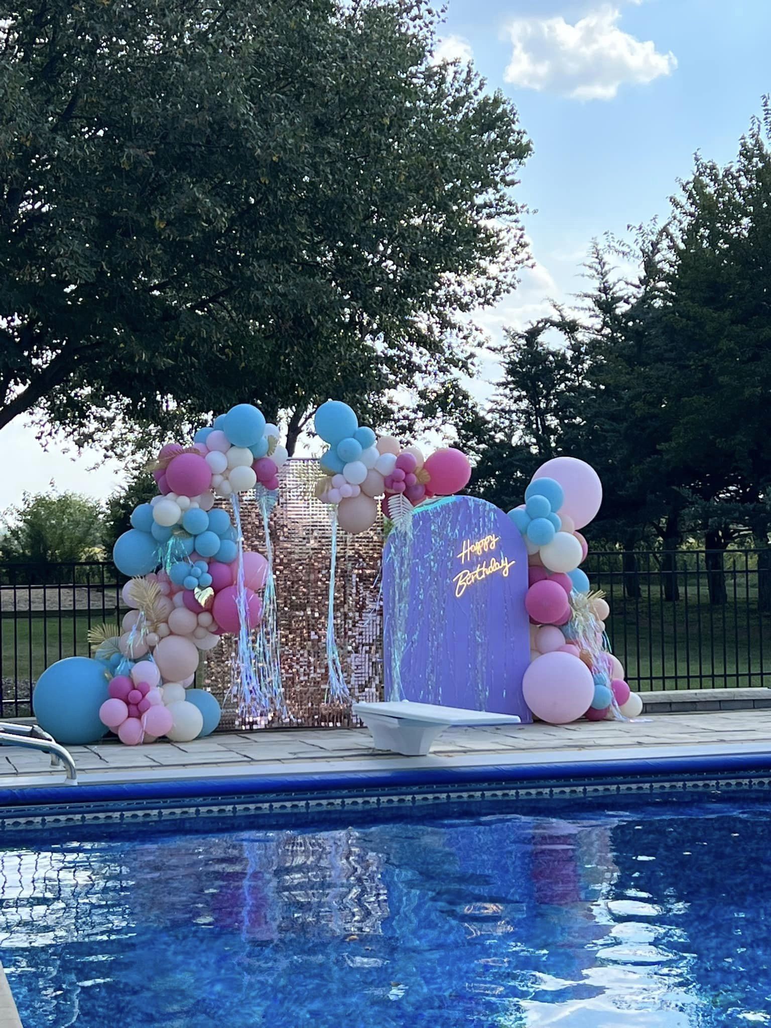 princess mermaid pool party decor